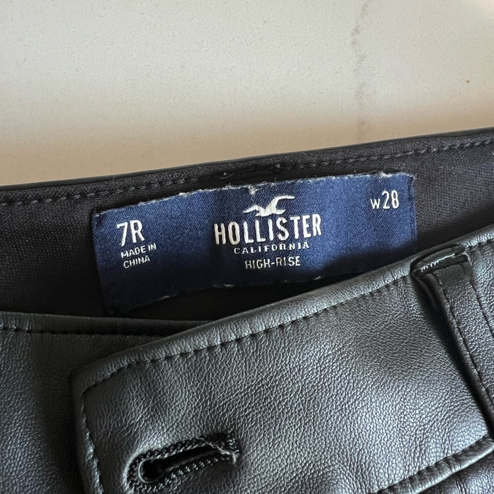 Hollister Black Leather Pants - Size 28